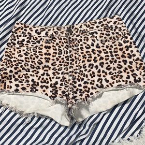 leopard print high waisted shorts